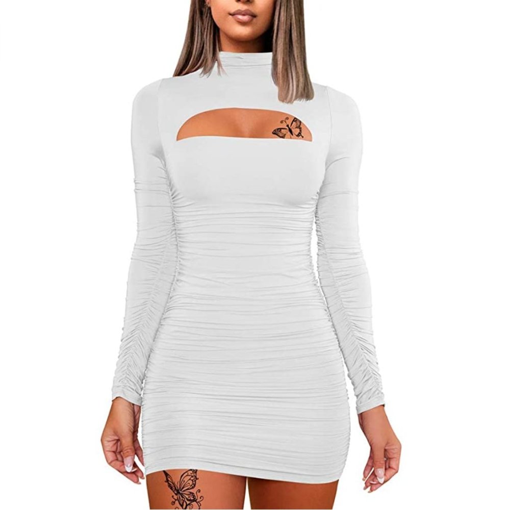 WHONE Women's Sexy Long Sleeve Cut Out Bodycon